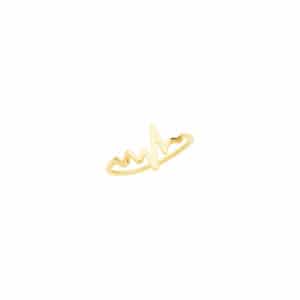 Ladies 14K Yellow Gold Heartbeat Ring Stackable