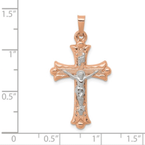 14KT Rose Gold Crucifix Pendant002