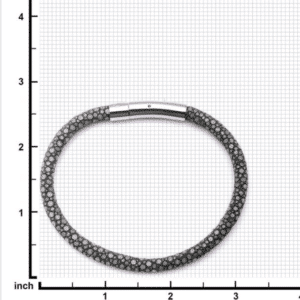 Inox Grey Stingray Leather Stainless Steel Bracelet Scale View