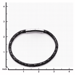 Inox Black Stingray Leather Stainless Steel Bracelet Scale View