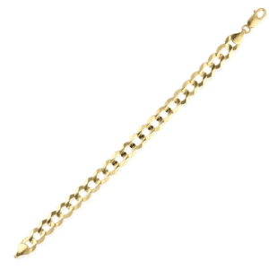 14K Yellow Gold Cuban Italian Curb Link Bracelet MM Flat