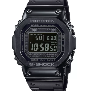 GMWB5000GD-1 G-Shock by Casio Tough Solar Black Stainless Steel Bluetooth Connectivity Men's Watch Digital Front View, Analog