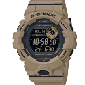 GBD800UC-5 G-Shock by Casio Tan, Beige, Military Bluetooth Connectivity Mineral Glass, Step Tracker, Front View