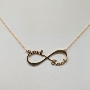 14KT gold infinity name necklace