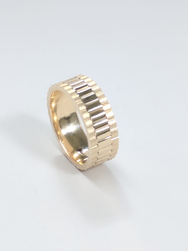 OYSTER CLASP STYLE WEDDING BAND 14KT YELLOW GOLD