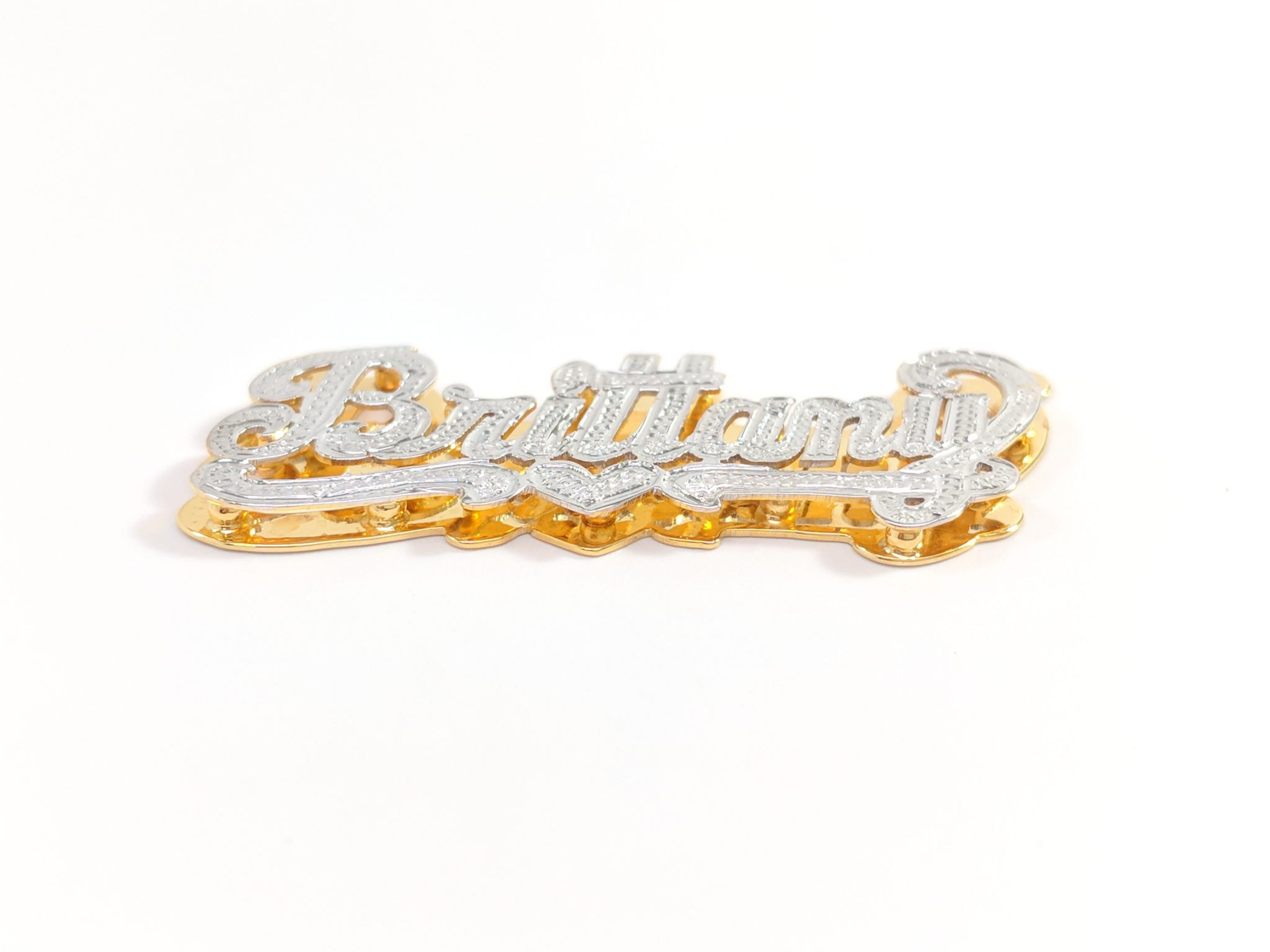 BRITTANY- NAMEPLATE DOUBLE PLATE TWO TONE