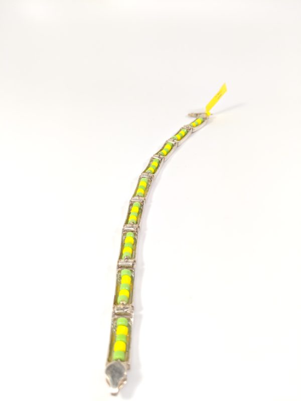 Sterling Silver 925 Orula Ilde Bead Bracelet Covered on one Side 002