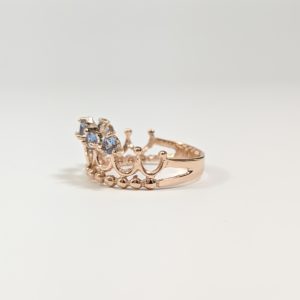 14KT Rose Gold 15's Crown Ring Side View