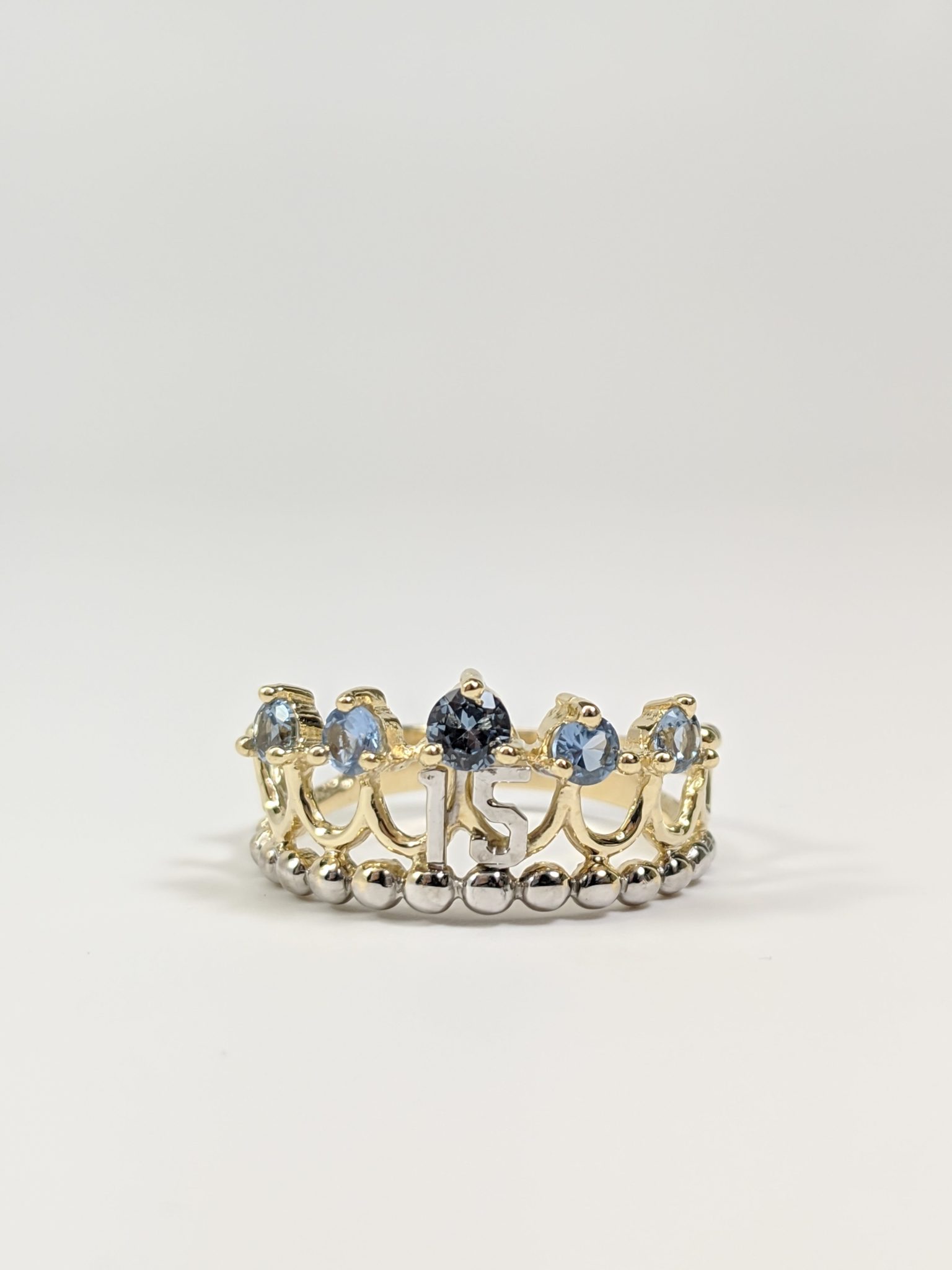 14KT Two-Tone 15's Crown Ring