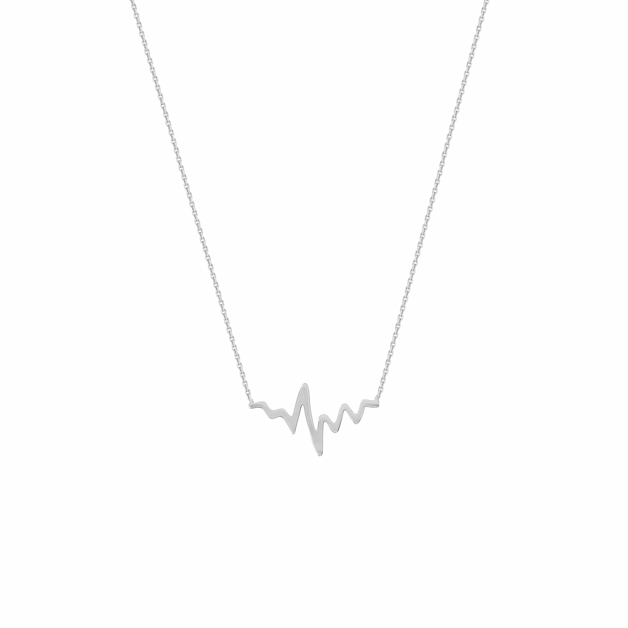 Heartbeat Necklace and Bracelet Gift Set in Sterling Silver - SHGS3008 -  Jewelry by Johan