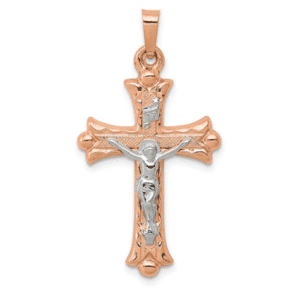 14KT Rose Gold Crucifix Pendant