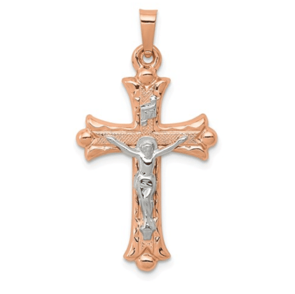 14KT Rose Gold Crucifix Pendant