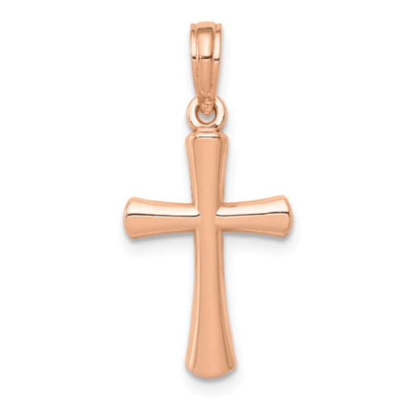 14KT Rose Gold Cross Pendant-Small
