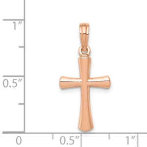 Sizing 14KT Rose Gold Cross Pendant-Small