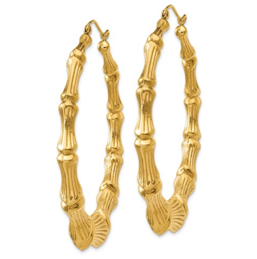 24K Gold Plated Bamboo Name Earrings  Keti Sorely Designs  Initial  Obsession