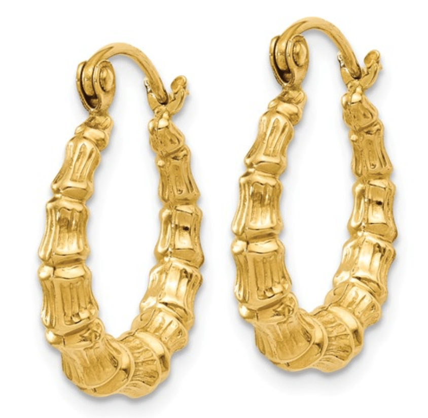 Bamboo Earrings | Extra Small Hoops | 14KT Gold Bamboo Hoop Earrings