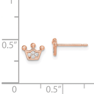 Scale View Designer Madi K. 14KT Rose Gold Crown Stud Earrings
