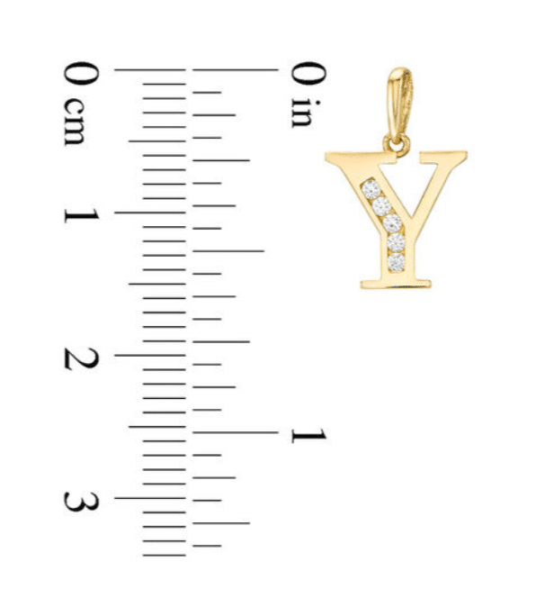 14KT Yellow Gold Initial Charm Pendants A-Z