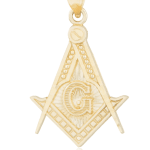 14K Yellow Gold Freemason Masonic Temple Templar Knight Pendant