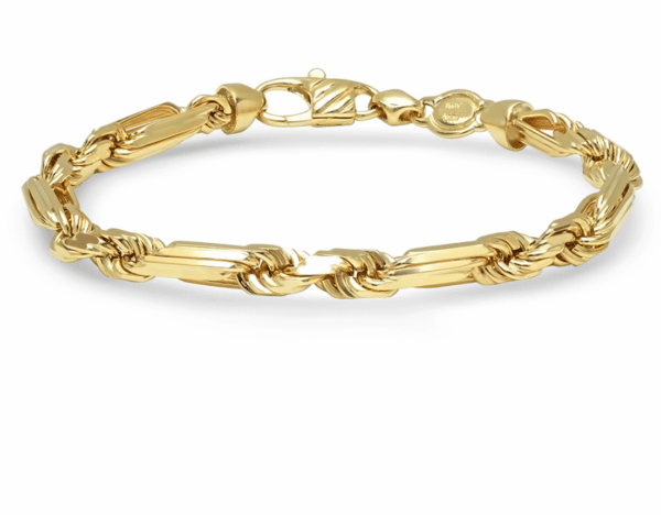 14K Yellow Gold Melano Rope Chain Necklace Bracelet Solid Figaro Rope MM