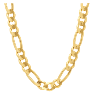18K Yellow Gold Figaro Chain Necklace Italian Think Solid MM