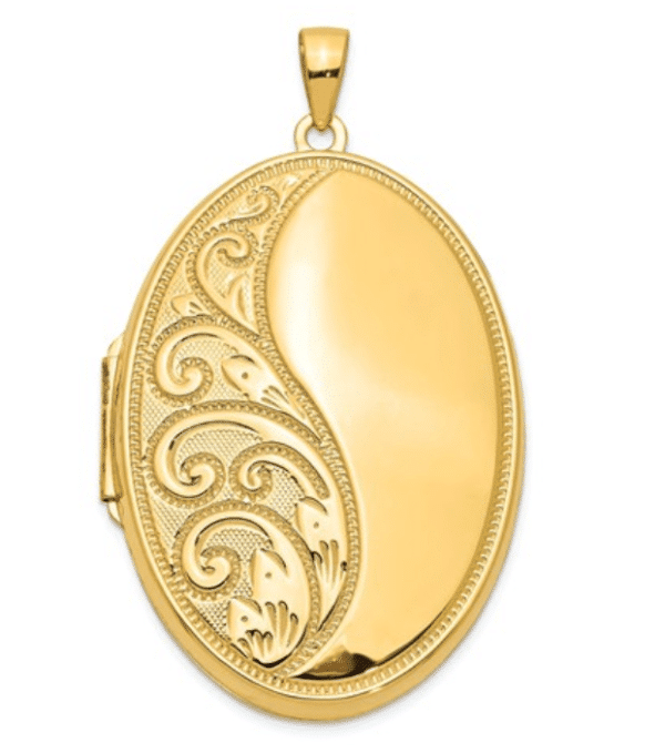 14K Yellow Gold Large Locket Pendant xl216 Front View