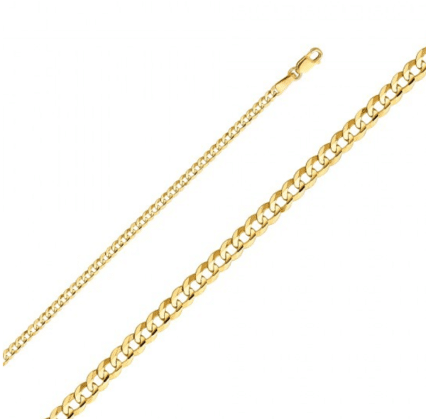 14K Yellow Gold Cuban Italian Chain 2MM Solid