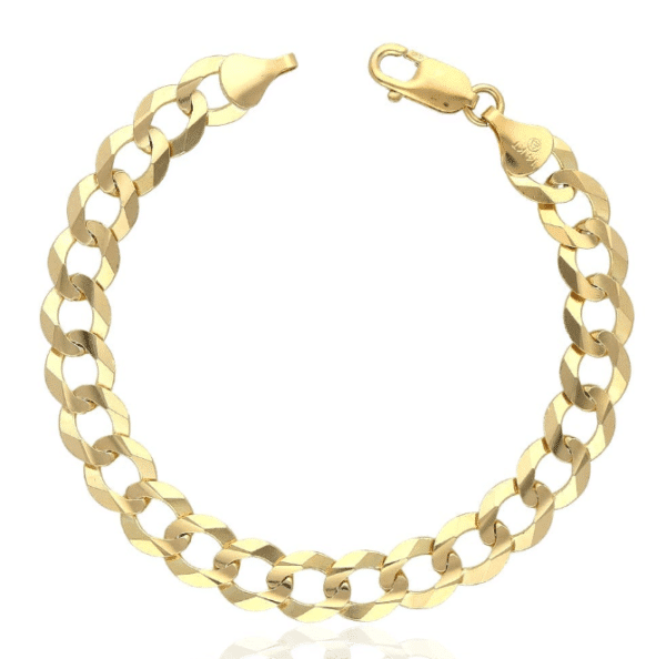 14K Yellow Gold Cuban Italian Curb Link Bracelet MM