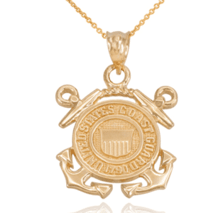 14K Yellow Gold U.S. Coast Guard Emblem Pendant