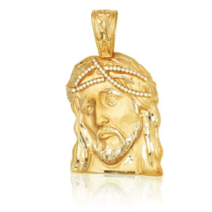 14K Yellow Gold Christ Head Pendant Medal Large, X-Large, extra large Size Jesus Piece Hip Hop Jewelry Cuban Link