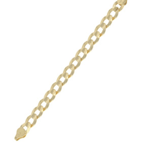 14K Yellow Gold Cuban Italian Curb Link Bracelet 11MM 9 inches in length for men open diagonal