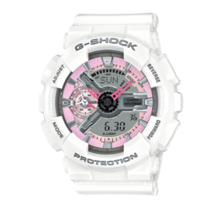 GMAS110MP-7A G-Shock by Casio White Color Men's Watch Digital Front View, Analog