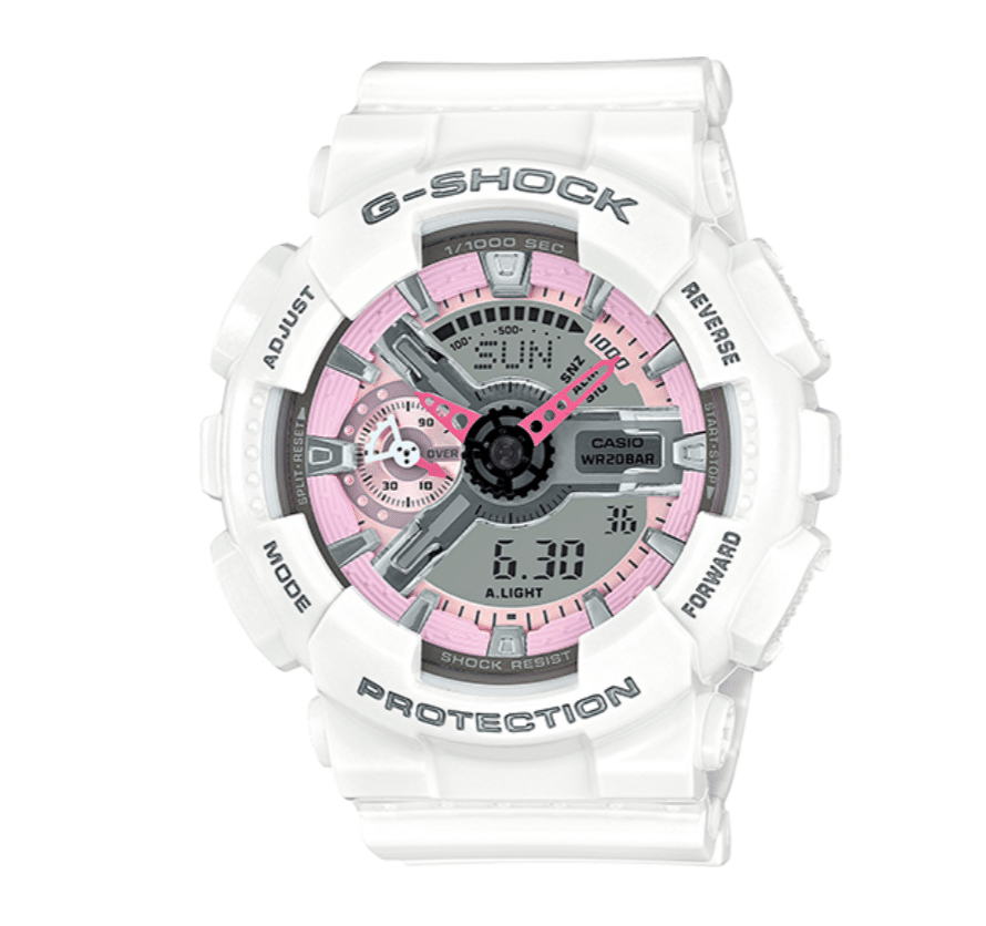 GMAS110MP-7A G-Shock by Casio White Color Men's Watch Digital Front View, Analog