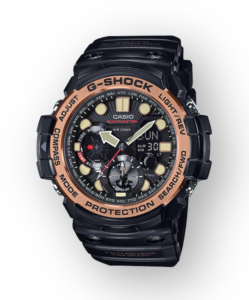 GN1000RG-1A G-Shock by Casio Compass Black and Rose Gold Men's Watch Digital Front View, Analog
