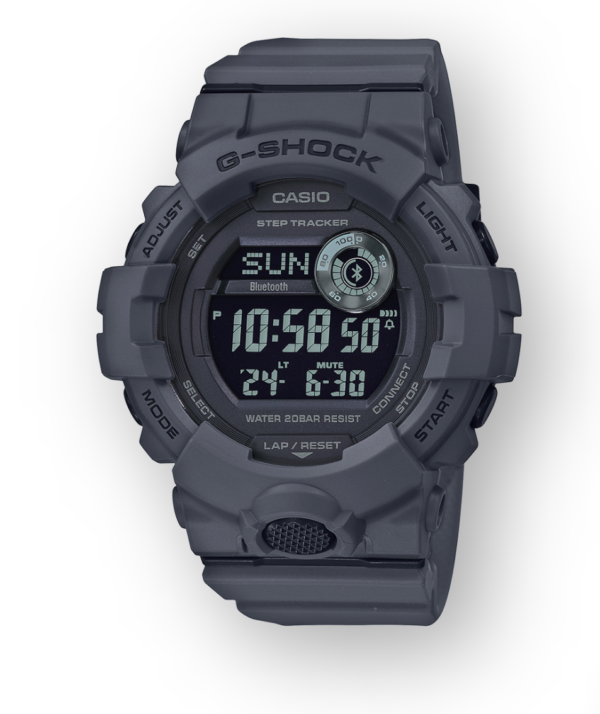 GBD800UC-8 G-Shock by Casio Black Bluetooth Connectivity Mineral Glass, Step Tracker, Front View